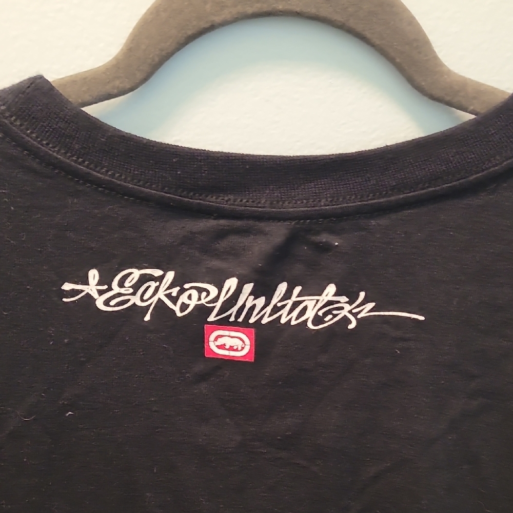 Y2K Ecko Unlimited Black Graphic Logo Tee - Picture 4 of 5